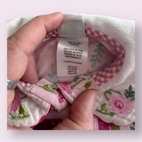 Pink Floral Embroidered Corduroy Dress - Picture 3 of 6